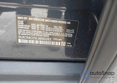 2020 BMW X5 Sdrive40I from USA, damaged, VIN 5UXCR4C03L9B96393